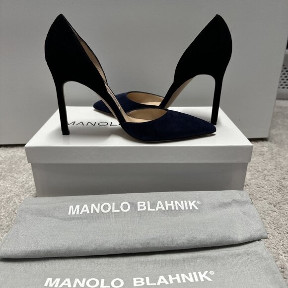 Manolo Blahnik Shoes - Manolo Blahnik Tayler D'Orsay BB Pumps Sz 35 / 5 Black to Navy Ombre New in Box